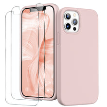 Load image into Gallery viewer, GOODVISH iPhone 12 /iPhone 12 Pro Case with 2 Screen Protector, Liquid Silicone Soft Case with Microfiber Lining Shockproof Full Protection Cover 6.1"