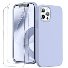 Load image into Gallery viewer, GOODVISH iPhone 12 Pro Max Case with 2 Screen Protector, Liquid Silicone Soft Case with Microfiber Lining Shockproof Full Protection Cover 6.7"