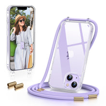 Load image into Gallery viewer, GOODVISH iPhone 14 Case with Lanyard 6.1", Transparent Case with Necklace, Camera and Screen Protection, Anti-Drop