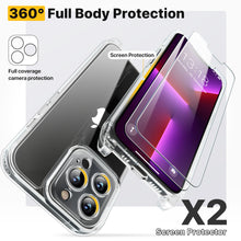 Load image into Gallery viewer, GOODVISH 3 in 1 Transparent iPhone 13 Pro 6.1" Case with Lanyard, with 2 pieces of Protective Film | 360° Protection