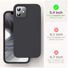 Load image into Gallery viewer, GOODVISH iPhone 12 Mini Case with 2 Screen Protector, Liquid Silicone Soft Phone Case with Microfiber Lining Shockproof Full Protection Cover 5.4 inch