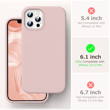 Load image into Gallery viewer, GOODVISH iPhone 12 /iPhone 12 Pro Case with 2 Screen Protector, Liquid Silicone Soft Case with Microfiber Lining Shockproof Full Protection Cover 6.1"