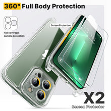 Load image into Gallery viewer, GOODVISH 3 in 1 Transparent Case with Lanyard for iPhone 13 Pro Max 6.7", with 2 pieces of Protective Film | 360° Protection- Camera and Screen