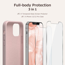 Load image into Gallery viewer, GOODVISH iPhone 12 /iPhone 12 Pro Case with 2 Screen Protector, Liquid Silicone Soft Case with Microfiber Lining Shockproof Full Protection Cover 6.1"