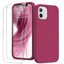 Load image into Gallery viewer, GOODVISH iPhone 12 Mini Case with 2 Screen Protector, Liquid Silicone Soft Phone Case with Microfiber Lining Shockproof Full Protection Cover 5.4 inch