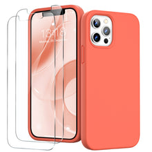 Load image into Gallery viewer, GOODVISH iPhone 12 Pro Max Case with 2 Screen Protector, Liquid Silicone Soft Case with Microfiber Lining Shockproof Full Protection Cover 6.7"