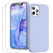 Load image into Gallery viewer, GOODVISH iPhone 12 /iPhone 12 Pro Case with 2 Screen Protector, Liquid Silicone Soft Case with Microfiber Lining Shockproof Full Protection Cover 6.1"