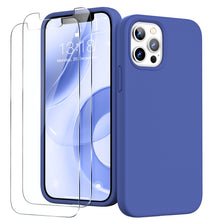 Load image into Gallery viewer, GOODVISH iPhone 12 Pro Max Case with 2 Screen Protector, Liquid Silicone Soft Case with Microfiber Lining Shockproof Full Protection Cover 6.7"