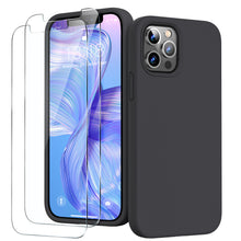 Load image into Gallery viewer, GOODVISH iPhone 12 /iPhone 12 Pro Case with 2 Screen Protector, Liquid Silicone Soft Case with Microfiber Lining Shockproof Full Protection Cover 6.1"