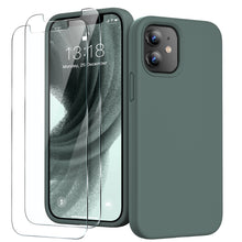Load image into Gallery viewer, GOODVISH iPhone 12 Mini Case with 2 Screen Protector, Liquid Silicone Soft Phone Case with Microfiber Lining Shockproof Full Protection Cover 5.4 inch