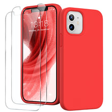 Load image into Gallery viewer, GOODVISH iPhone 12 Mini Case with 2 Screen Protector, Liquid Silicone Soft Phone Case with Microfiber Lining Shockproof Full Protection Cover 5.4 inch