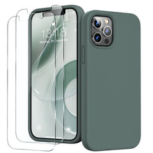 Load image into Gallery viewer, GOODVISH iPhone 12 Pro Max Case with 2 Screen Protector, Liquid Silicone Soft Case with Microfiber Lining Shockproof Full Protection Cover 6.7"