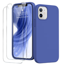 Load image into Gallery viewer, GOODVISH iPhone 12 Mini Case with 2 Screen Protector, Liquid Silicone Soft Phone Case with Microfiber Lining Shockproof Full Protection Cover 5.4 inch