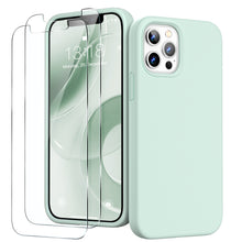 Load image into Gallery viewer, GOODVISH iPhone 12 Pro Max Case with 2 Screen Protector, Liquid Silicone Soft Case with Microfiber Lining Shockproof Full Protection Cover 6.7"