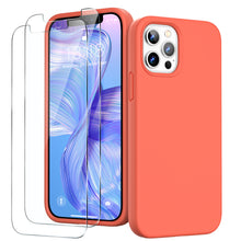 Load image into Gallery viewer, GOODVISH iPhone 12 /iPhone 12 Pro Case with 2 Screen Protector, Liquid Silicone Soft Case with Microfiber Lining Shockproof Full Protection Cover 6.1"