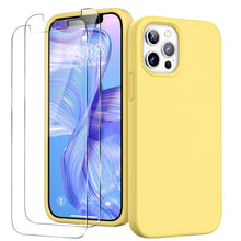 Load image into Gallery viewer, GOODVISH iPhone 12 /iPhone 12 Pro Case with 2 Screen Protector, Liquid Silicone Soft Case with Microfiber Lining Shockproof Full Protection Cover 6.1"