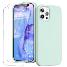Load image into Gallery viewer, GOODVISH iPhone 12 /iPhone 12 Pro Case with 2 Screen Protector, Liquid Silicone Soft Case with Microfiber Lining Shockproof Full Protection Cover 6.1"