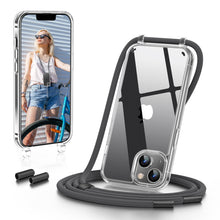 Load image into Gallery viewer, GOODVISH iPhone 14 Plus 6.7" Lanyard Phone Case, Transparent Phone Case with Necklace, Camera and Screen Protection, Anti-Drop