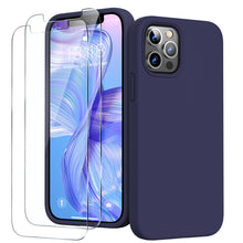 Load image into Gallery viewer, GOODVISH iPhone 12 /iPhone 12 Pro Case with 2 Screen Protector, Liquid Silicone Soft Case with Microfiber Lining Shockproof Full Protection Cover 6.1"