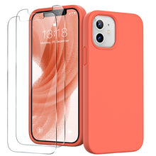 Load image into Gallery viewer, GOODVISH iPhone 12 Mini Case with 2 Screen Protector, Liquid Silicone Soft Phone Case with Microfiber Lining Shockproof Full Protection Cover 5.4 inch