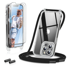 Load image into Gallery viewer, GOODVISH 3 in 1 Transparent Case with Lanyard for iPhone 13 Pro Max 6.7", with 2 pieces of Protective Film | 360° Protection- Camera and Screen