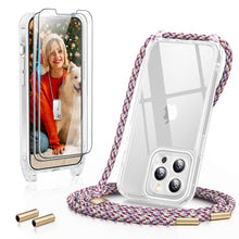 Load image into Gallery viewer, GOODVISH 3 in 1 Transparent Case with Lanyard for iPhone 13 Pro Max 6.7", with 2 pieces of Protective Film | 360° Protection- Camera and Screen