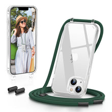 Load image into Gallery viewer, GOODVISH iPhone 14 Case with Lanyard 6.1", Transparent Case with Necklace, Camera and Screen Protection, Anti-Drop