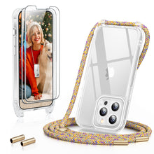 Load image into Gallery viewer, GOODVISH 3 in 1 Transparent Case with Lanyard for iPhone 13 Pro Max 6.7", with 2 pieces of Protective Film | 360° Protection- Camera and Screen