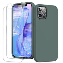 Load image into Gallery viewer, GOODVISH iPhone 12 /iPhone 12 Pro Case with 2 Screen Protector, Liquid Silicone Soft Case with Microfiber Lining Shockproof Full Protection Cover 6.1"
