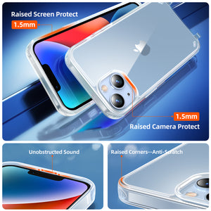 GOODVISH iPhone 14 Case with Lanyard 6.1", Transparent Case with Necklace, Camera and Screen Protection, Anti-Drop