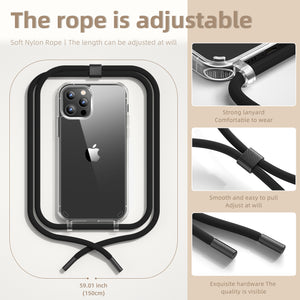 GOODVISH Mobile Phone Chain Compatible with iPhone 12 Pro Max-6.7"  | Transparent case with lanyard | Protective case with cord