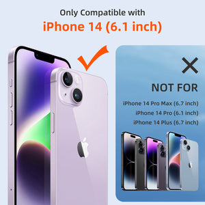 GOODVISH iPhone 14 Case with Lanyard 6.1", Transparent Case with Necklace, Camera and Screen Protection, Anti-Drop