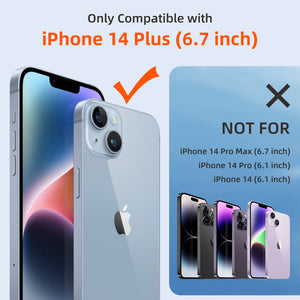GOODVISH iPhone 14 Plus 6.7" Lanyard Phone Case, Transparent Phone Case with Necklace, Camera and Screen Protection, Anti-Drop