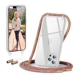 GOODVISH iPhone 12/iPhone 12 Pro-6.1"  Transparent case with lanyard| Necklace case with Mobile Phone Chain