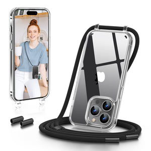 GOODVISH Lanyard Case, for iPhone 14 Pro Max 6.7", Lanyard Phone Case, Transparent Phone Case with Necklace, Camera and Screen Protection, Anti-Drop