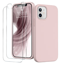 Load image into Gallery viewer, GOODVISH iPhone 12 Mini Case with 2 Screen Protector, Liquid Silicone Soft Phone Case with Microfiber Lining Shockproof Full Protection Cover 5.4 inch
