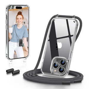 GOODVISH Lanyard Case, for iPhone 14 Pro Max 6.7", Lanyard Phone Case, Transparent Phone Case with Necklace, Camera and Screen Protection, Anti-Drop