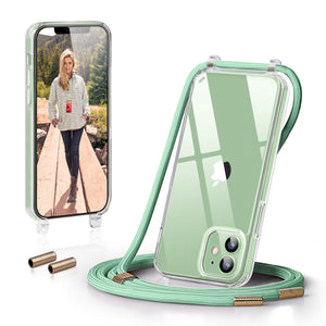 GOODVISH iPhone 12/iPhone 12 Pro-6.1"  Transparent case with lanyard| Necklace case with Mobile Phone Chain