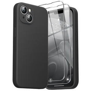 GOODVISH iPhone 14 Plus(6.7") Liquid Silicone Case, with 2 Pack Screen Protector, Shookproof [360° Full Protection]