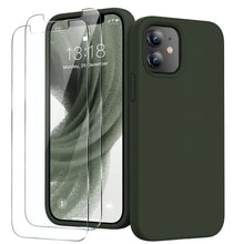 Load image into Gallery viewer, GOODVISH iPhone 12 Mini Case with 2 Screen Protector, Liquid Silicone Soft Phone Case with Microfiber Lining Shockproof Full Protection Cover 5.4 inch

