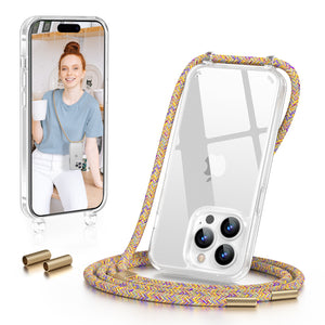 GOODVISH Lanyard Case, for iPhone 14 Pro Max 6.7", Lanyard Phone Case, Transparent Phone Case with Necklace, Camera and Screen Protection, Anti-Drop