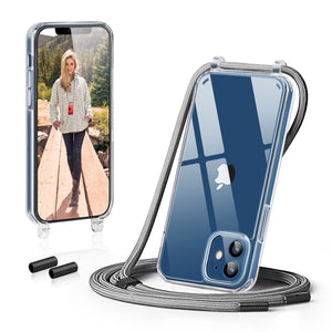 GOODVISH iPhone 12/iPhone 12 Pro-6.1"  Transparent case with lanyard| Necklace case with Mobile Phone Chain