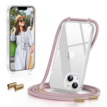 Load image into Gallery viewer, GOODVISH iPhone 14 Case with Lanyard 6.1&quot;, Transparent Case with Necklace, Camera and Screen Protection, Anti-Drop
