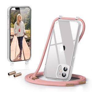 GOODVISH iPhone 12/iPhone 12 Pro-6.1"  Transparent case with lanyard| Necklace case with Mobile Phone Chain