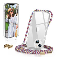 Load image into Gallery viewer, GOODVISH iPhone 14 Case with Lanyard 6.1&quot;, Transparent Case with Necklace, Camera and Screen Protection, Anti-Drop
