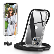 Load image into Gallery viewer, GOODVISH iPhone 14 Case with Lanyard 6.1&quot;, Transparent Case with Necklace, Camera and Screen Protection, Anti-Drop
