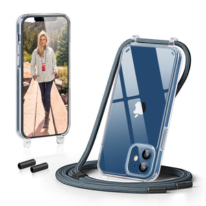 GOODVISH iPhone 12/iPhone 12 Pro-6.1"  Transparent case with lanyard| Necklace case with Mobile Phone Chain
