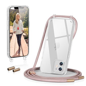 GOODVISH iPhone 12/iPhone 12 Pro-6.1"  Transparent case with lanyard| Necklace case with Mobile Phone Chain