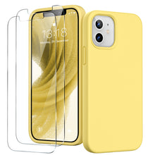 Load image into Gallery viewer, GOODVISH iPhone 12 Mini Case with 2 Screen Protector, Liquid Silicone Soft Phone Case with Microfiber Lining Shockproof Full Protection Cover 5.4 inch
