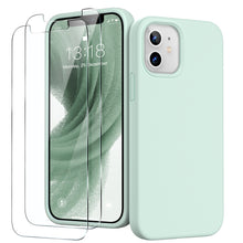 Load image into Gallery viewer, GOODVISH iPhone 12 Mini Case with 2 Screen Protector, Liquid Silicone Soft Phone Case with Microfiber Lining Shockproof Full Protection Cover 5.4 inch
